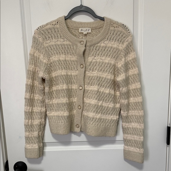 Marled Sweaters - Marled women's crew neck cream button-front cardigan size small